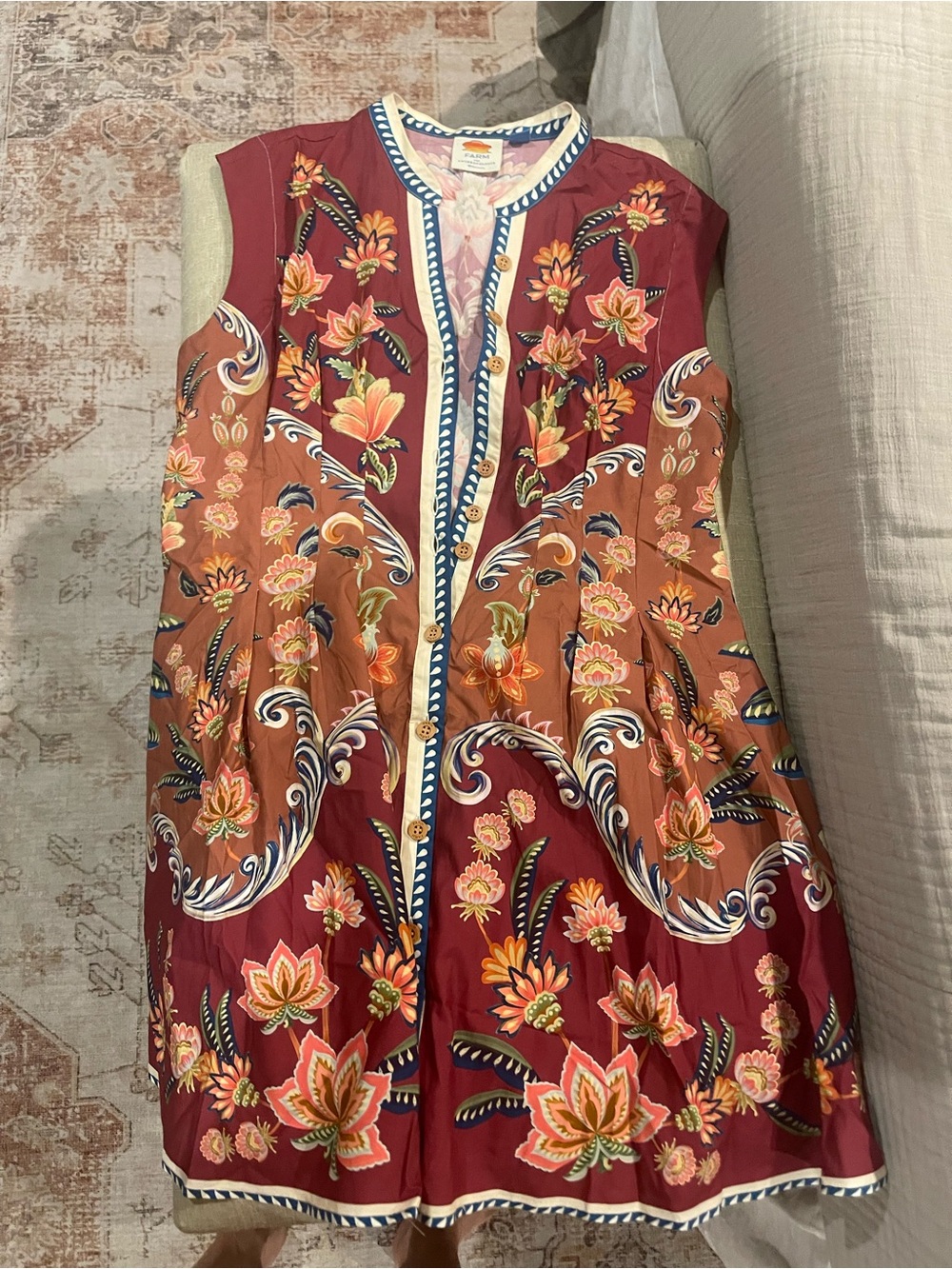 Sold Out NWOT Farm Rio for Anthropologie Sleeveless Mini Dress Large - Picture 8 of 9